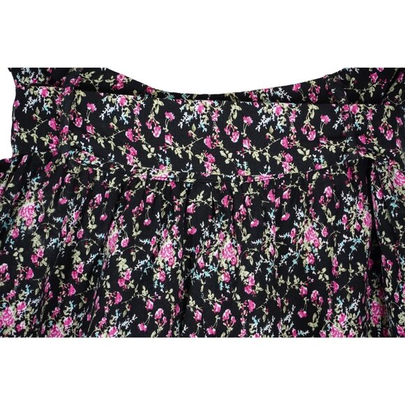 Vtg 90s Y2k Mini Skirt Floral Print by Spring Street Flouncy Belted Skater Ditzy - Picture 3 of 10